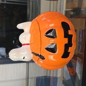 Snoopy Peanuts officially licensed ceramic jack o lantern candy dish 2016